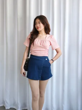 ACEWIN Denim Wrap Over Mini Skort (Size S-XL) 300980