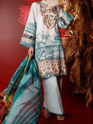Aqua Khaddar 3 Piece Stitched - AWP-3PS-284