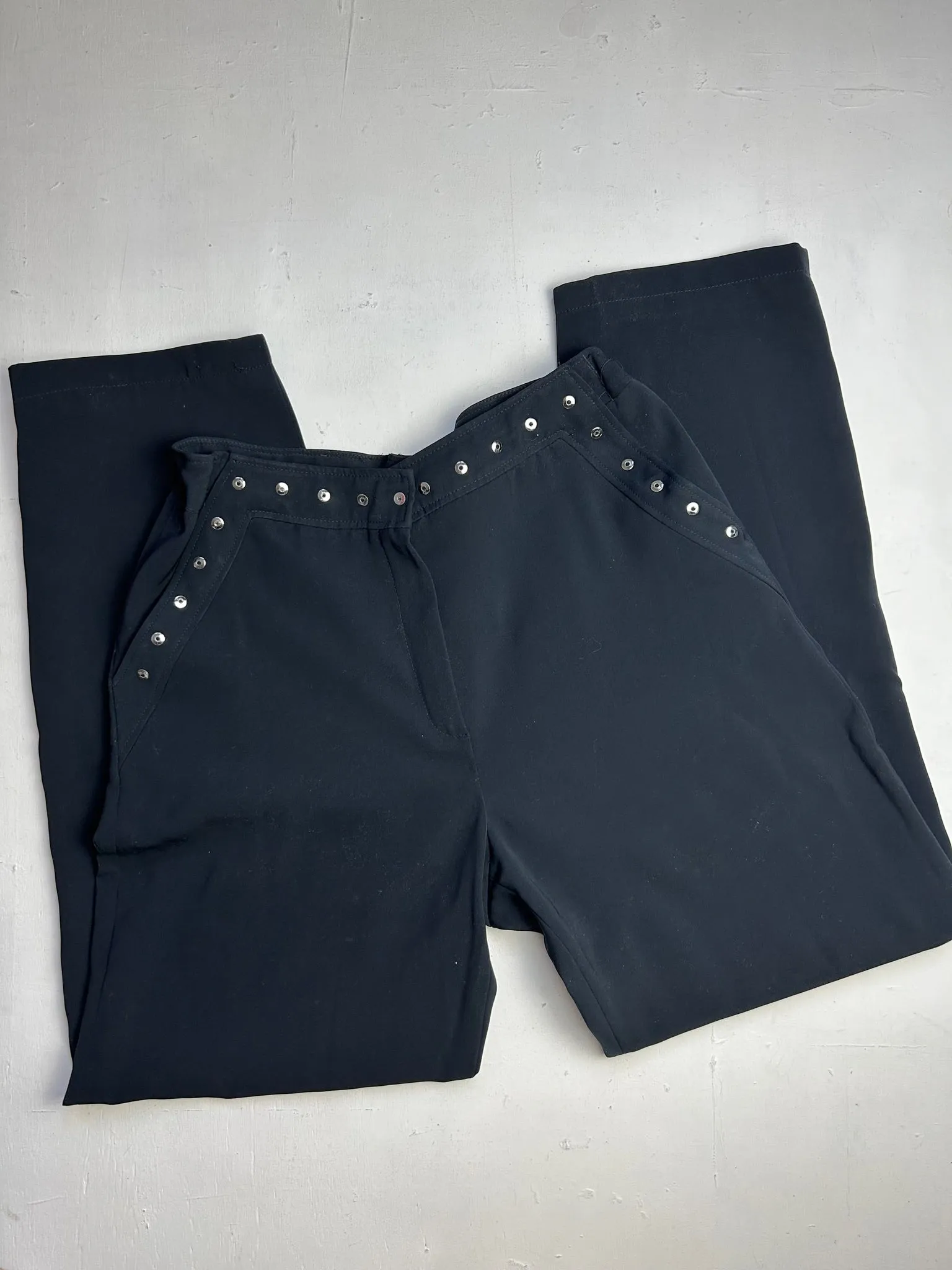 Black mid rise office pants (S)