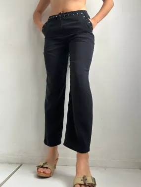 Black mid rise office pants (S)