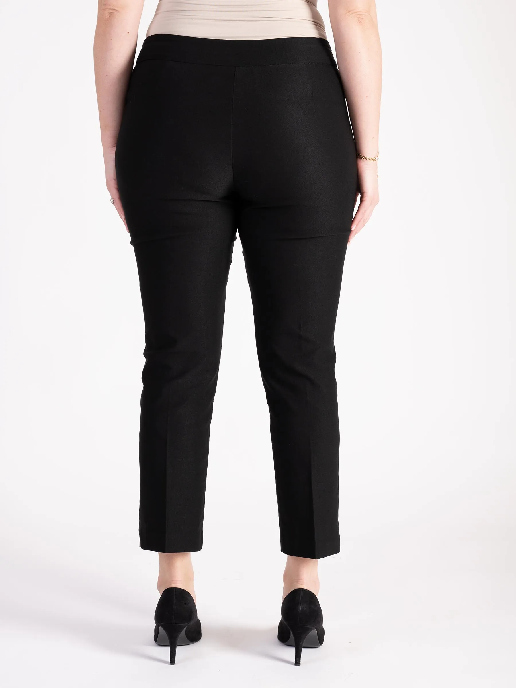 Black Slim Leg Pull On Trouser