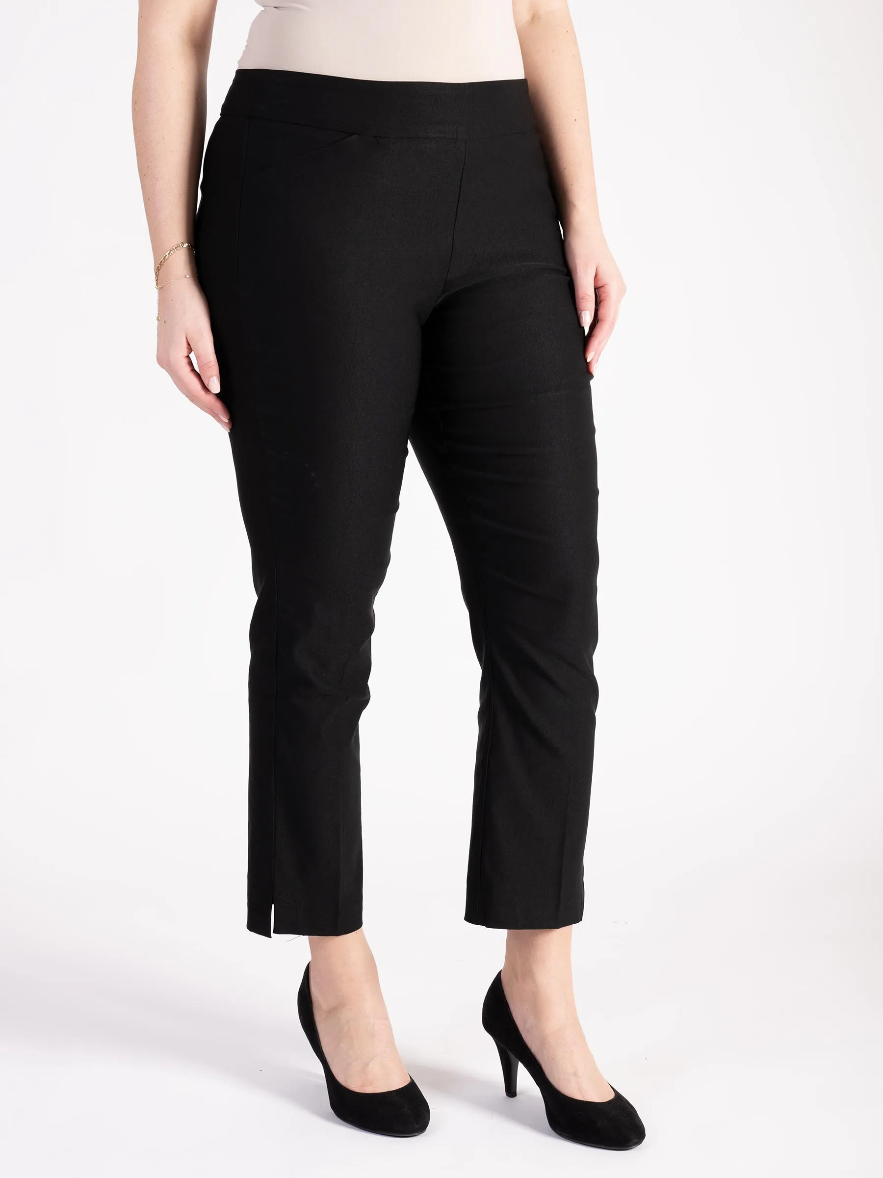Black Slim Leg Pull On Trouser
