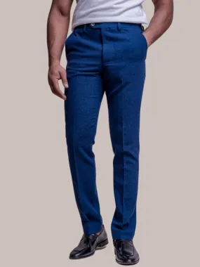 Cavani Orson Men's Blue Tweed Trousers