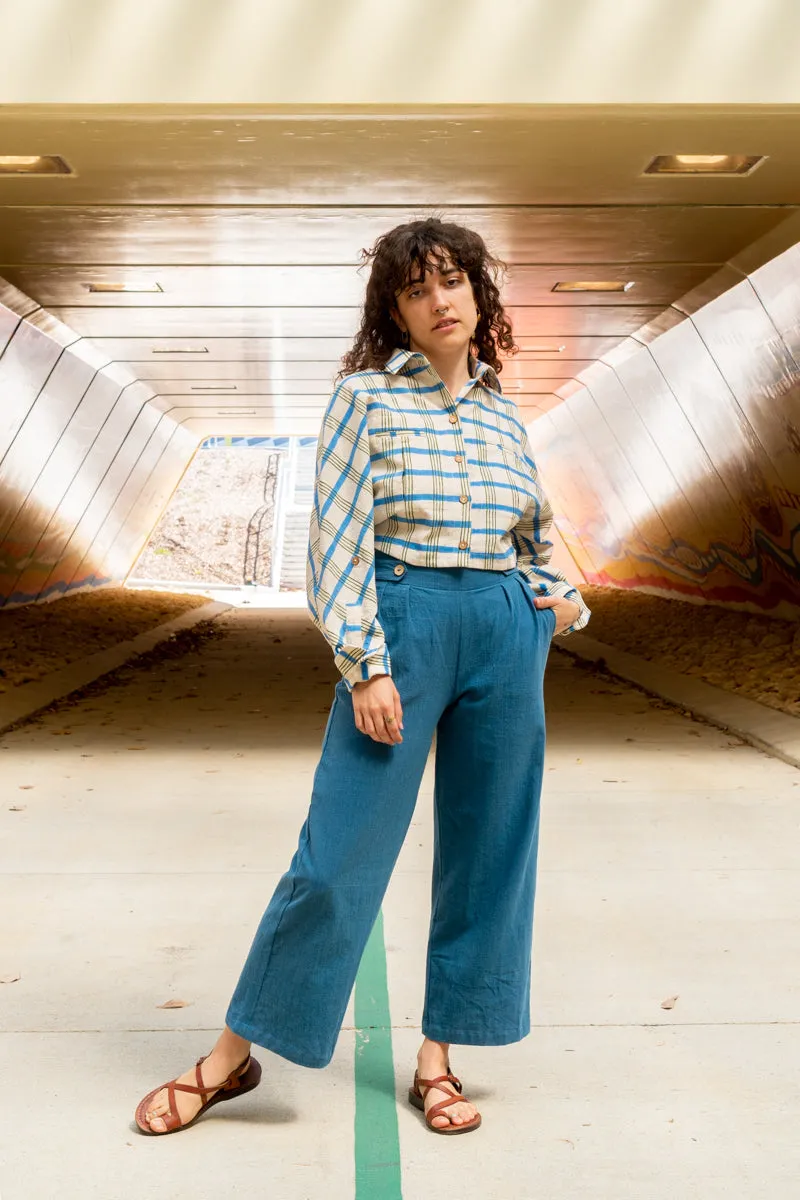 Cropped Shirt - Checkmate Print