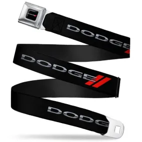 Dodge Seatbelt Belt / Color Logo   Black   Red Dodge Webbing