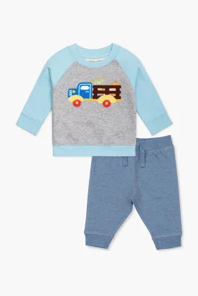 Embroidered Sweatshirt Track Pants Bundle_Harvest Truck