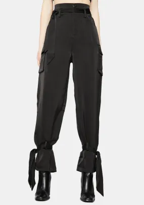 Hit My Line High Waisted Ankle Tie Cargo Pants