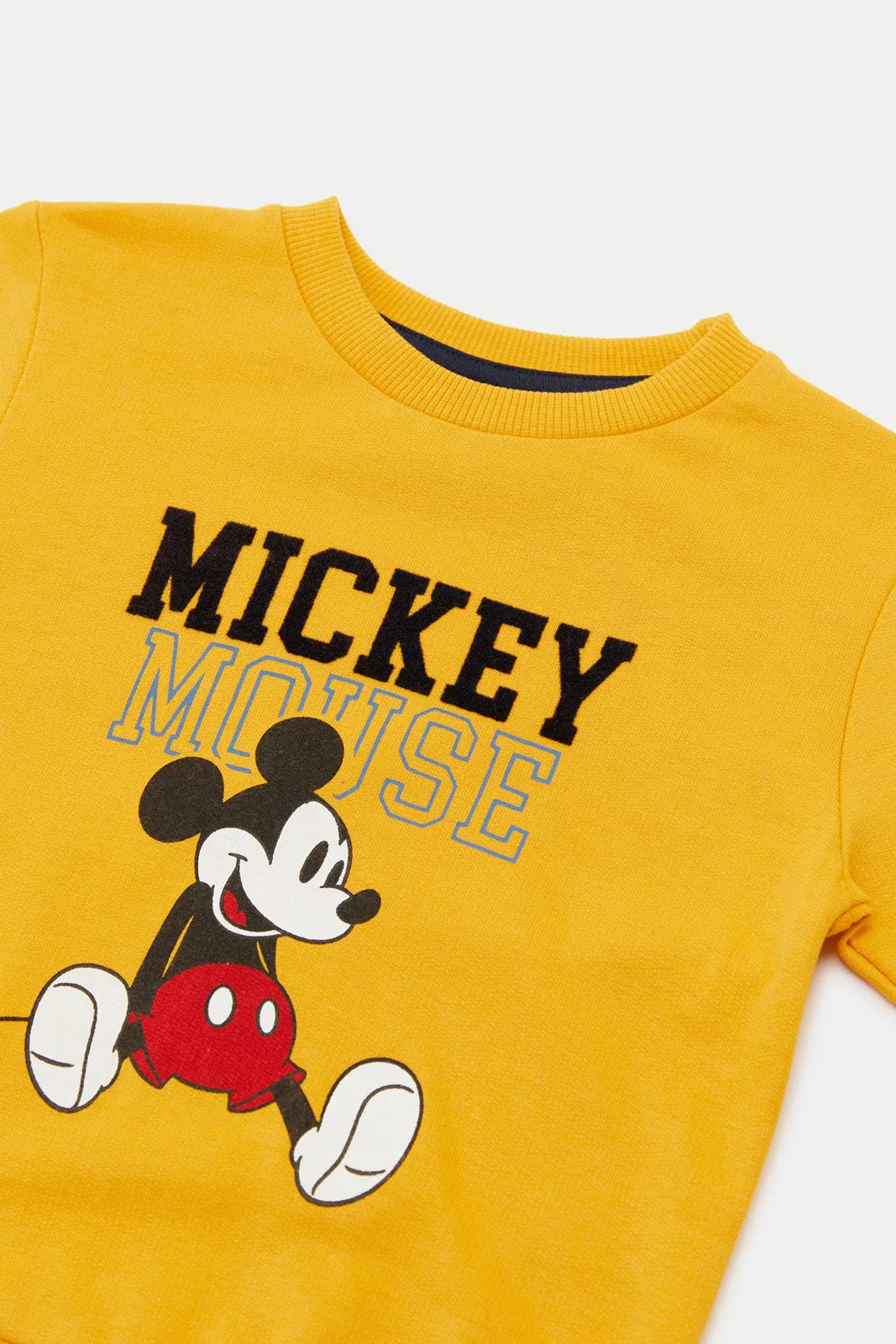 Infant Boys Mustard Mickey Mouse Jogging Suit (2 Piece)
