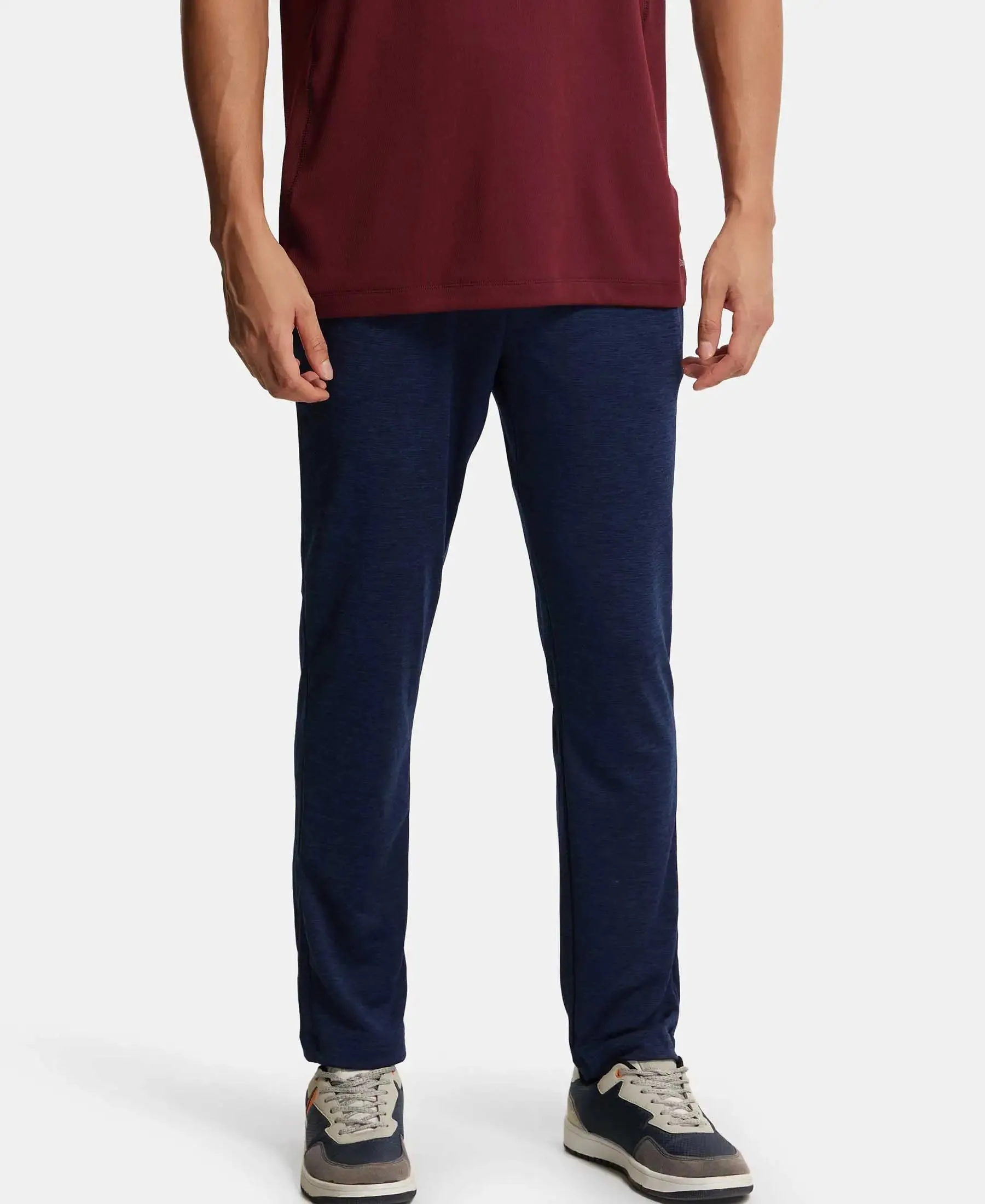 Lightweight Microfiber Trackpant with Zipper Pockets and StayFresh Treatment - Insignia Blue
