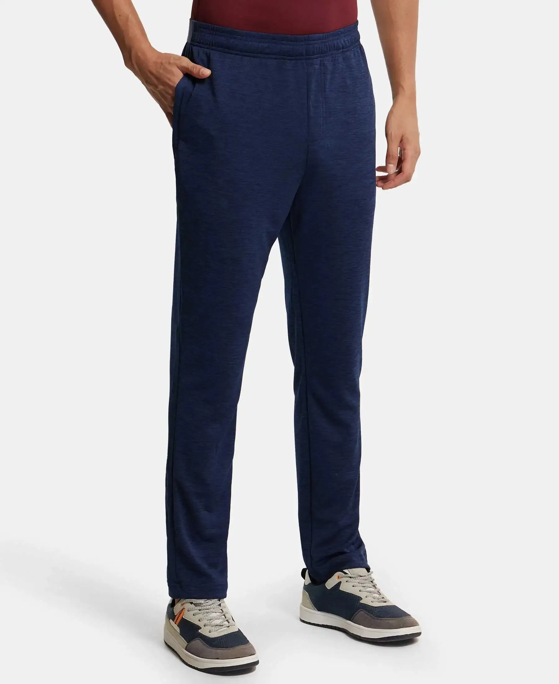 Lightweight Microfiber Trackpant with Zipper Pockets and StayFresh Treatment - Insignia Blue