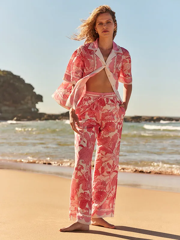 Lolita Drawstring Pants in Raspberry