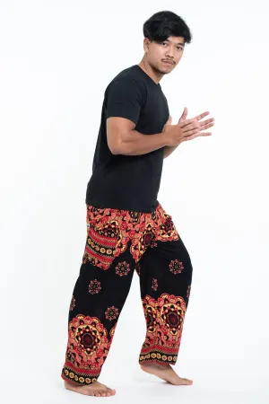 Lotus Mandalas Men's Harem Pants in Black