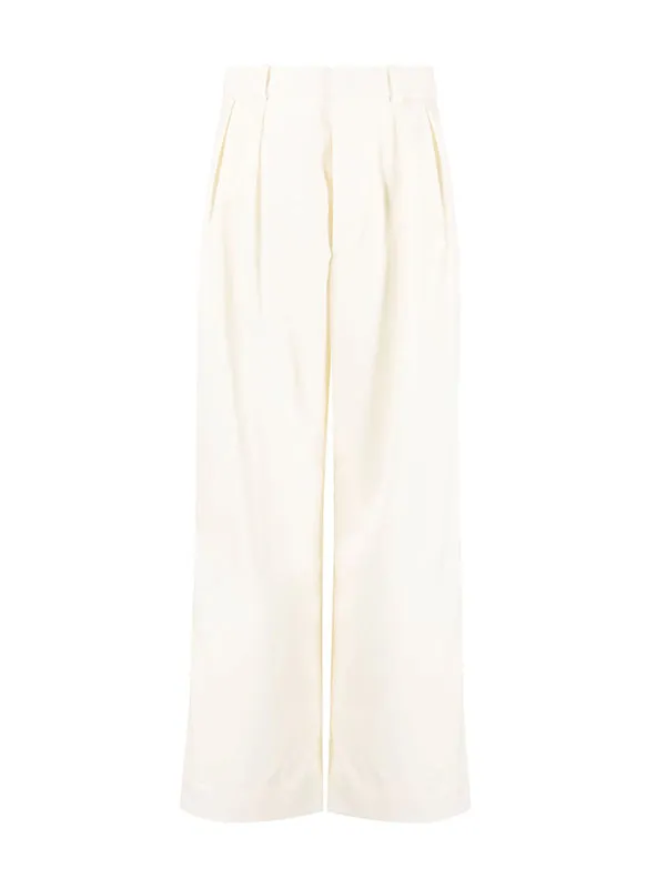 Low Rise Tuxedo Trouser in Off White
