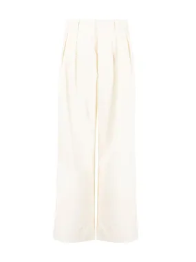 Low Rise Tuxedo Trouser in Off White