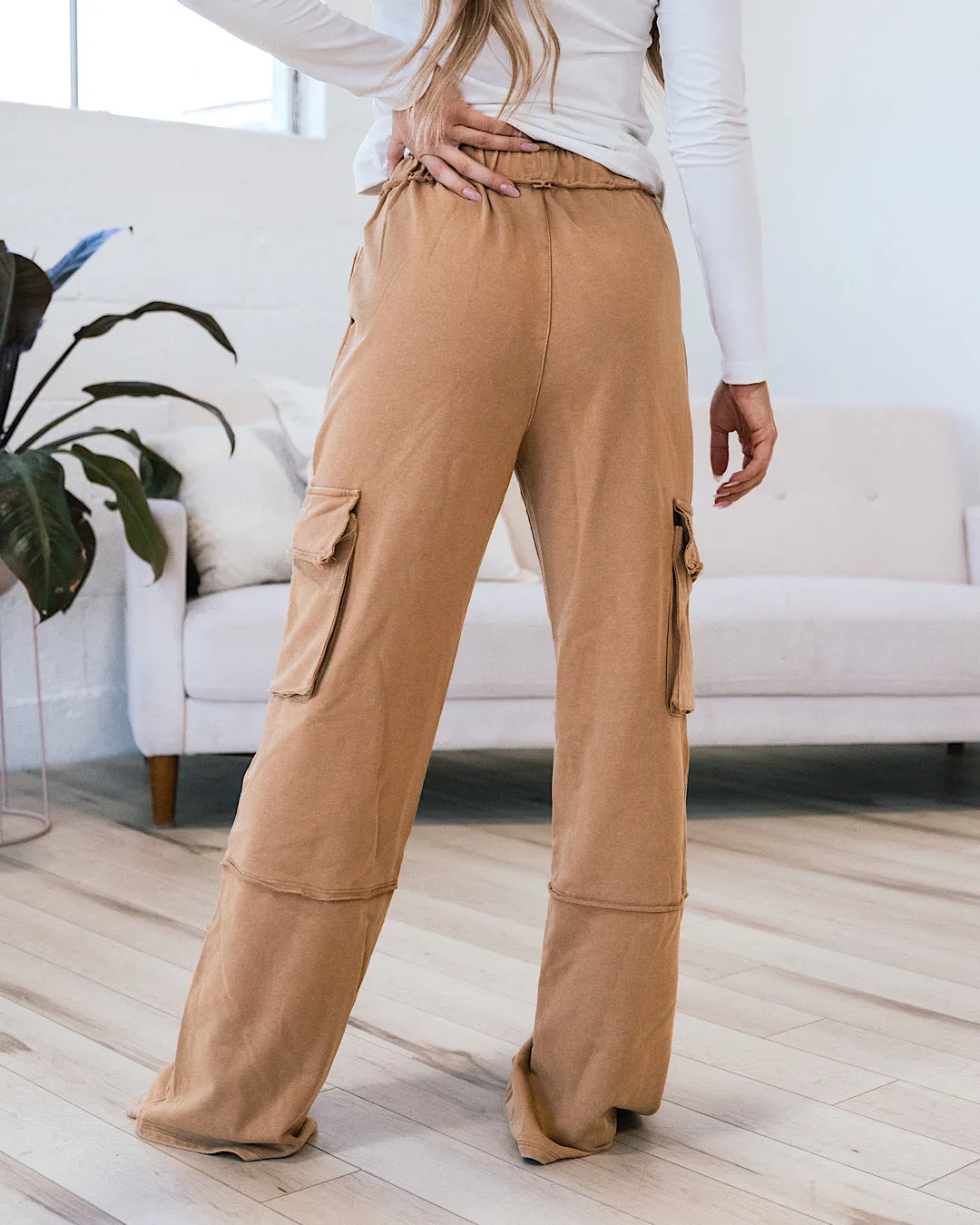 Nova Wide Leg Cargo Pants - Caramel