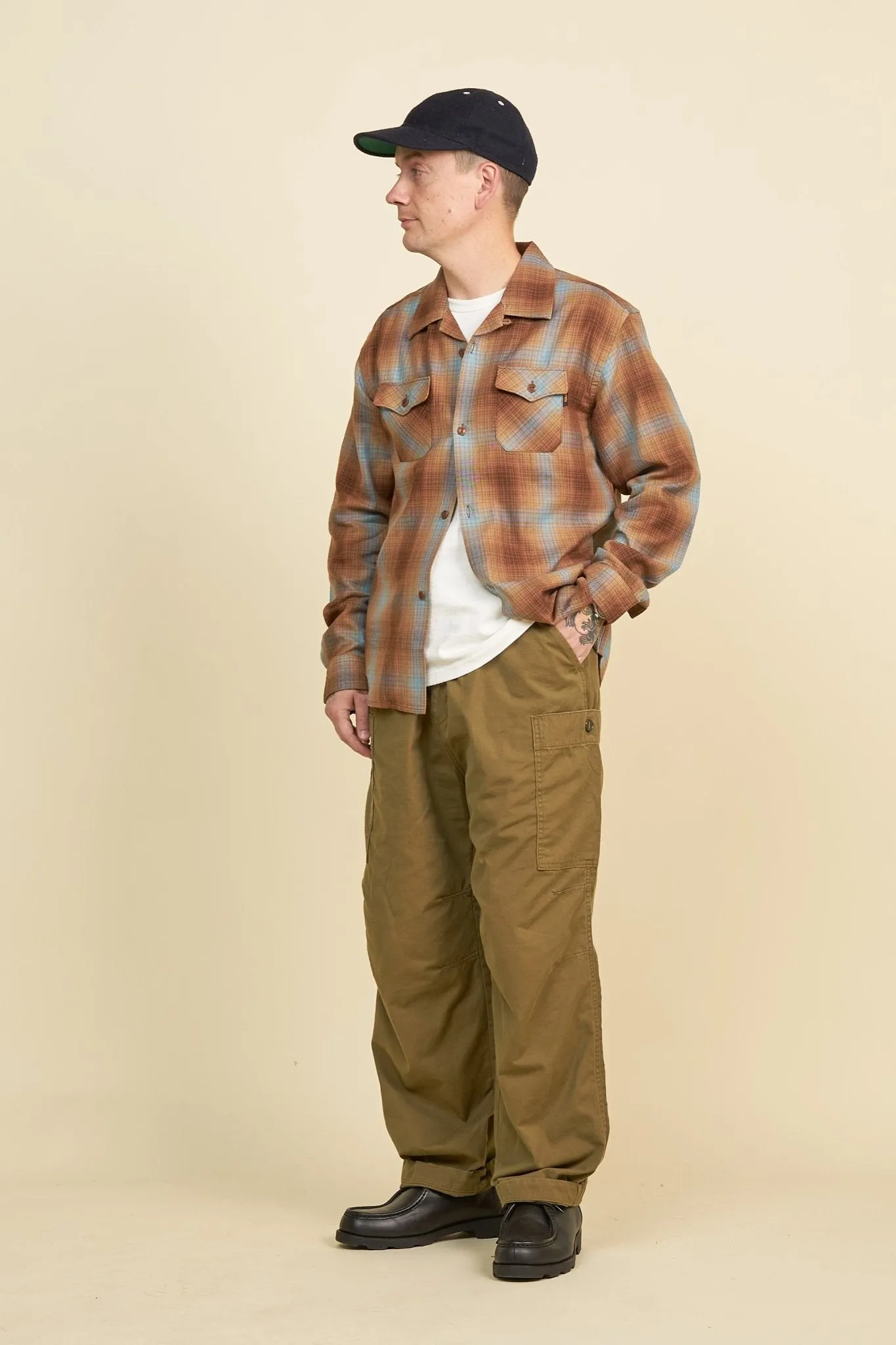 Radiall Clan Wide Fit Khaki Cargo Pants - Comfortable Fit and Durable Design