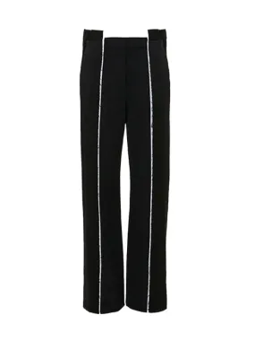 Straight Leg Deconstructed Trouser in Black