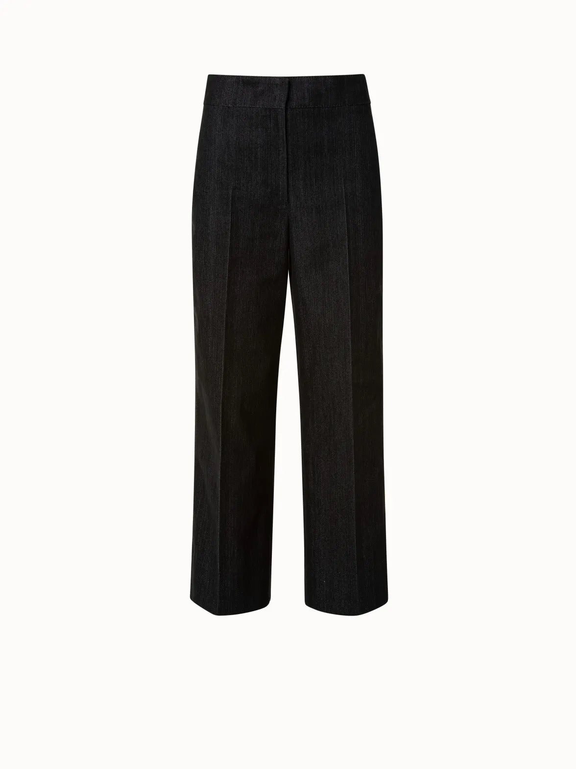 Weite 7/8 Hose aus Stretch Denim