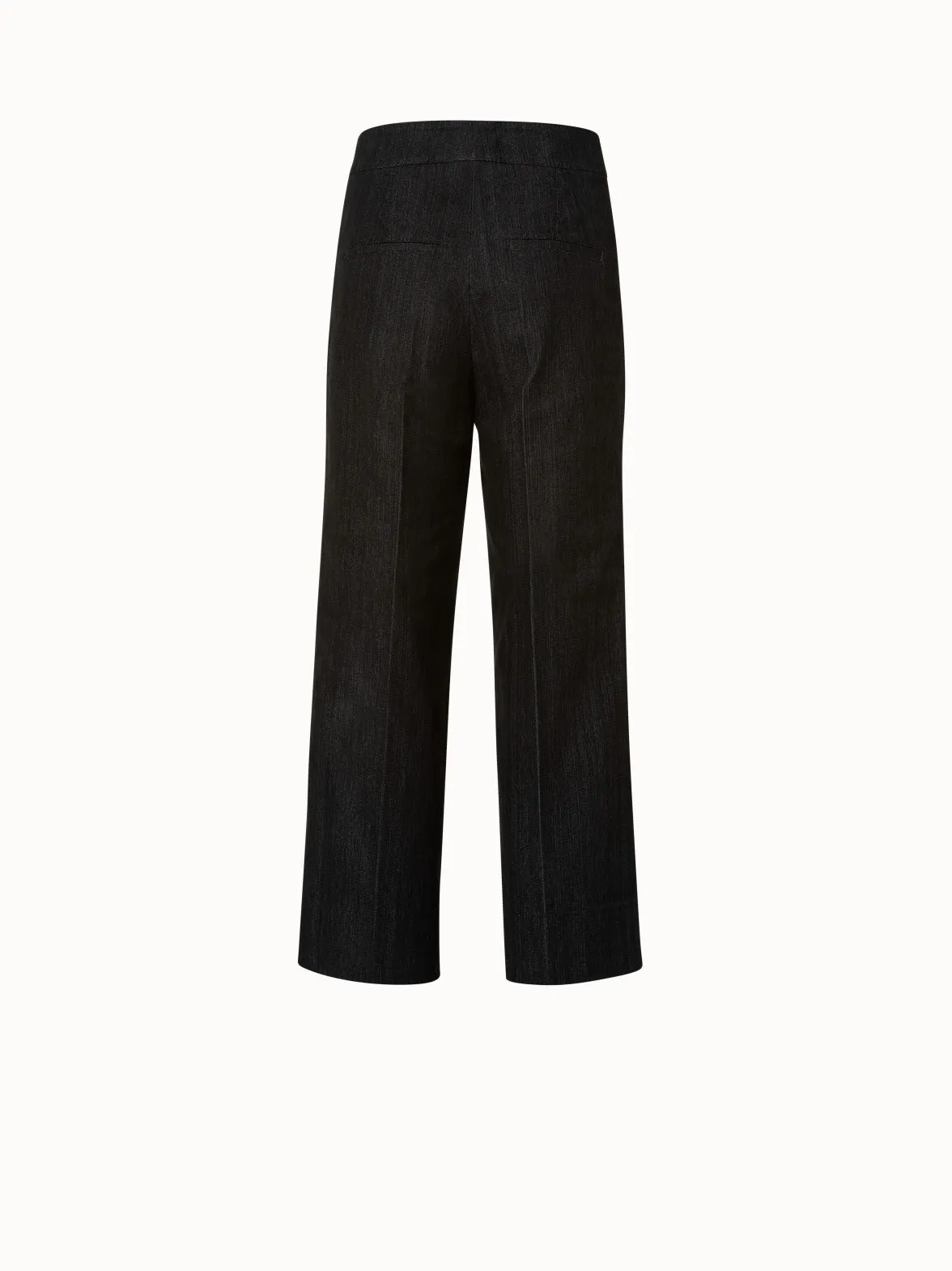 Weite 7/8 Hose aus Stretch Denim