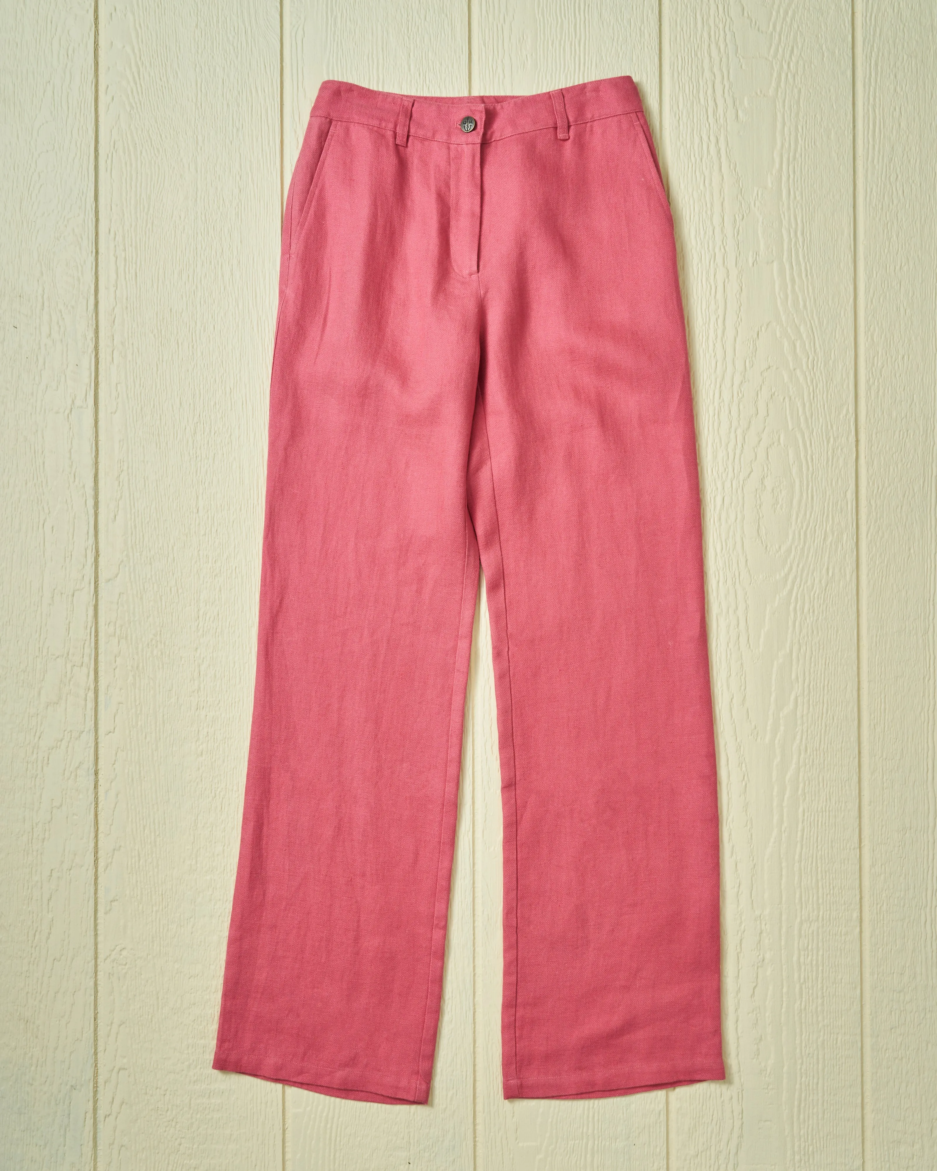 Women's Relaxed Linen Pant in Raspberry